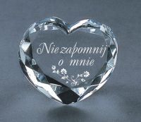 Kryształowe Serce 1193C z przykładowym tekstem