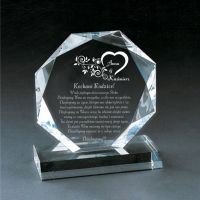 Kryształowy Upominek Podziękowanie dla Rodziców JL1209 z przykładowym tekstem